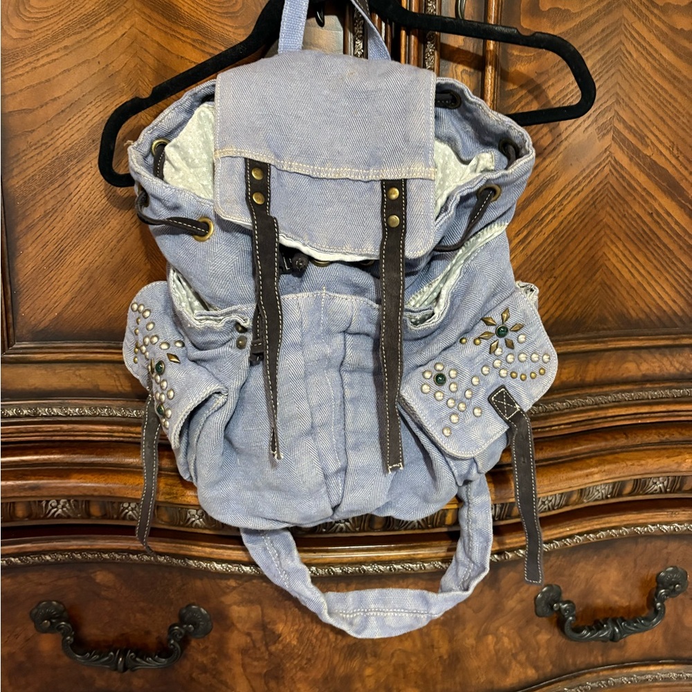FREE PEOPLE Stylish Blue Women's Backpack